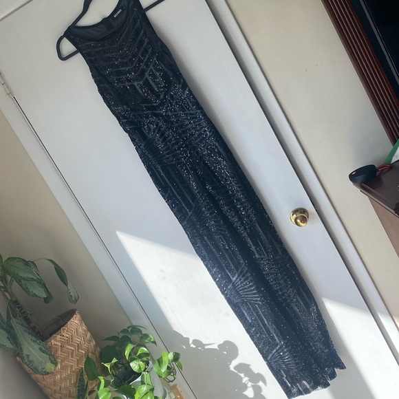 Black sequin jumpsuit size 8 uk. Fits like a 4 small Taylor swift bling party - Picture 3 of 14